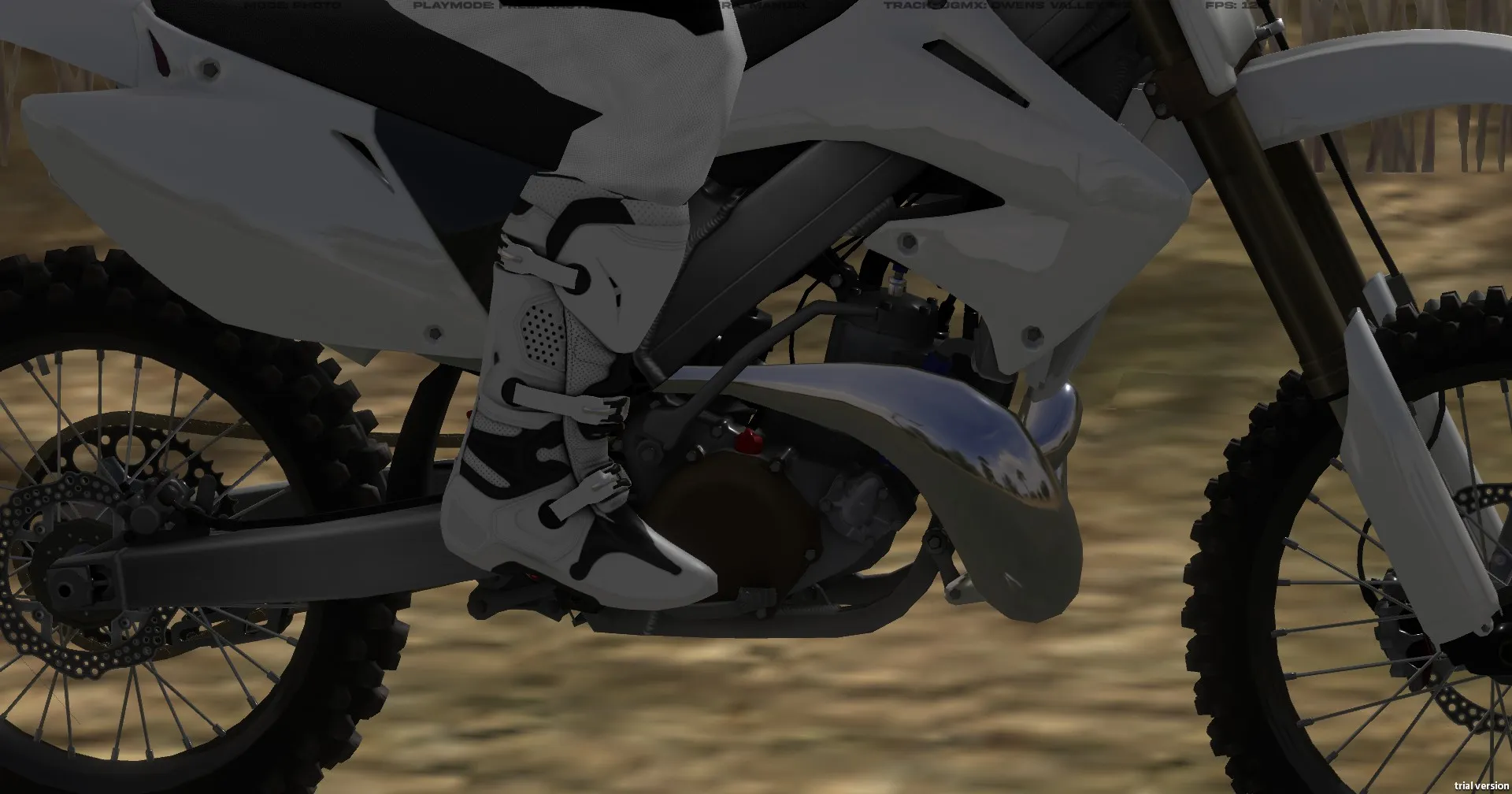 The same close-up after the material upgrade, with reflections on the metal parts